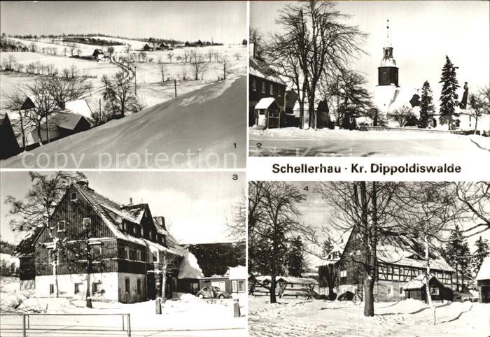 Schellerhau Teilansichten Wintersportplatz HO Gaststaette Gebirgshof Konsum Imbi