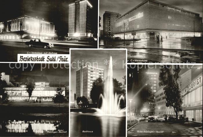 Suhl Thueringer Wald Centrum Warenhaus Hochhaus Hotel Thueringen Tourist Teich F