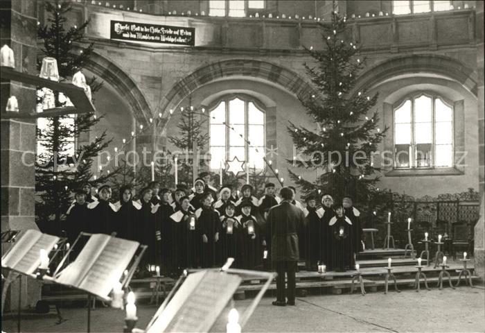 Schneeberg Erzgebirge Kurrendesingen St Wolfgangs Kirche zur Weihnachtszeit