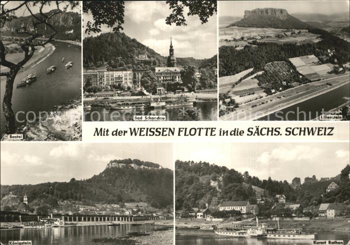 Bad Schandau Bastei Elbe Dampfer Weisse Flotte Lilienstein Elbsandsteingebirge K