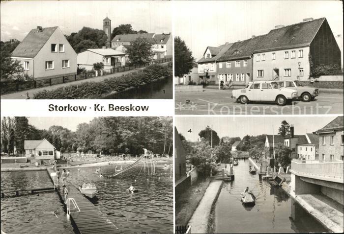 Storkow Mark Teilansicht Markt Freibad Storkower See Schleuse