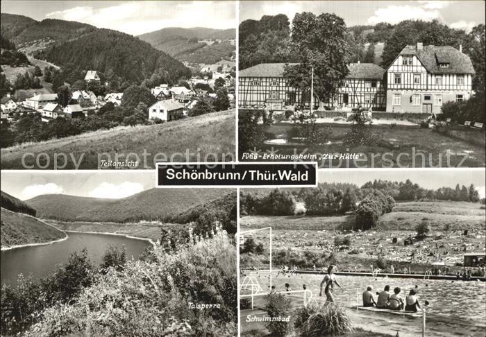Schoenbrunn Schleusegrund Teilansicht FDGB Erholungsheim Zur Huette Schwimmbad T