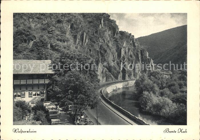 Walporzheim Weinhaus Felsidylle Zur Bunten Kuh Felsen Kupfertiefdruck