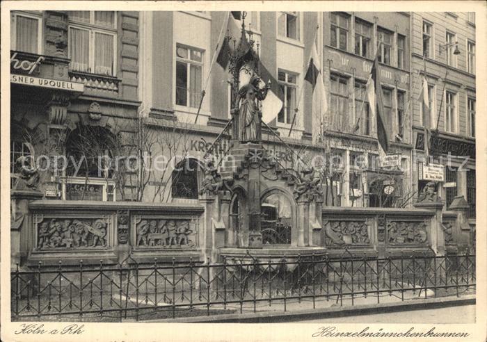 Koeln Rhein Heizelmaennchenbrunnen Kupfertiefdruck