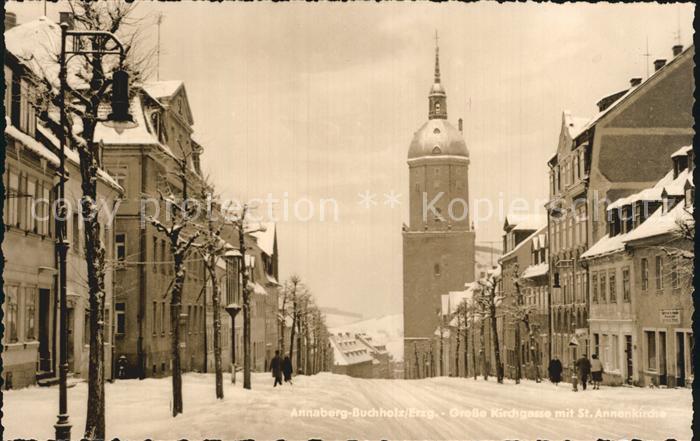Annaberg-Buchholz Erzgebirge Grosse Kirchgasse mit St Annenkirche