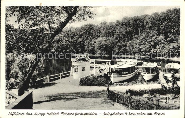 Malente-Gremsmuehlen Anlegebruecke 5 Seen Fahrt am Dieksee Fahrgastschiffe