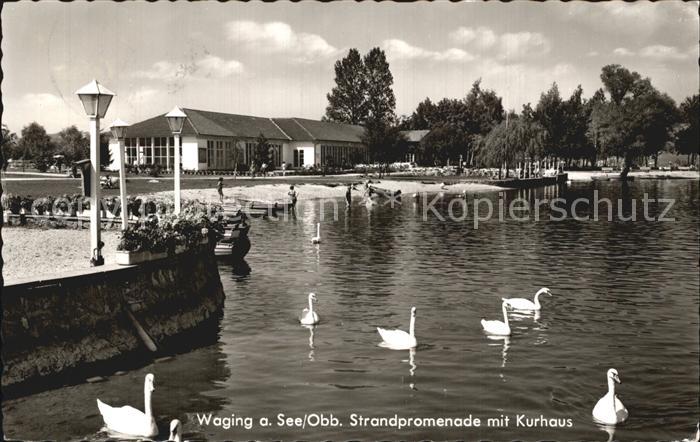 Waging See Strandpromenade mit Kurhaus und Schwanenteich