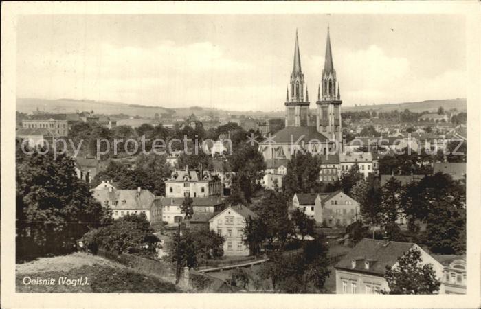 Oelsnitz Vogtland Stadtblick mit Kirche