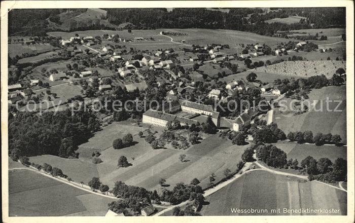 Wessobrunn mit Benediktinerkloster Fliegeraufnahme