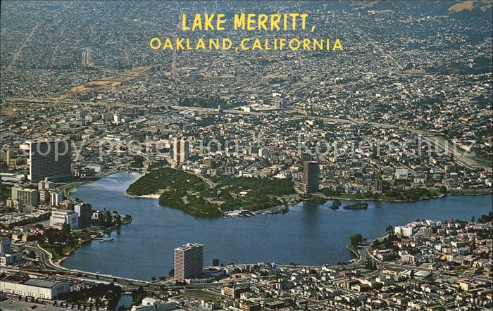 Oakland California Lake Merrit Kaiser Center Oakland Auditorium Aerial view