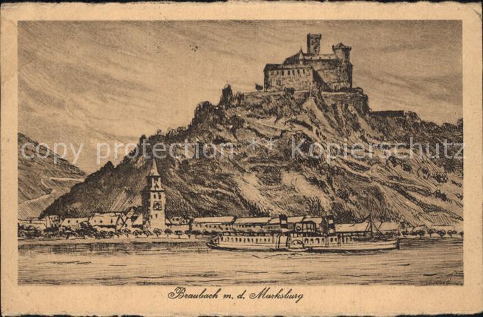 Braubach Rhein Marktburg Fahrgastschiff