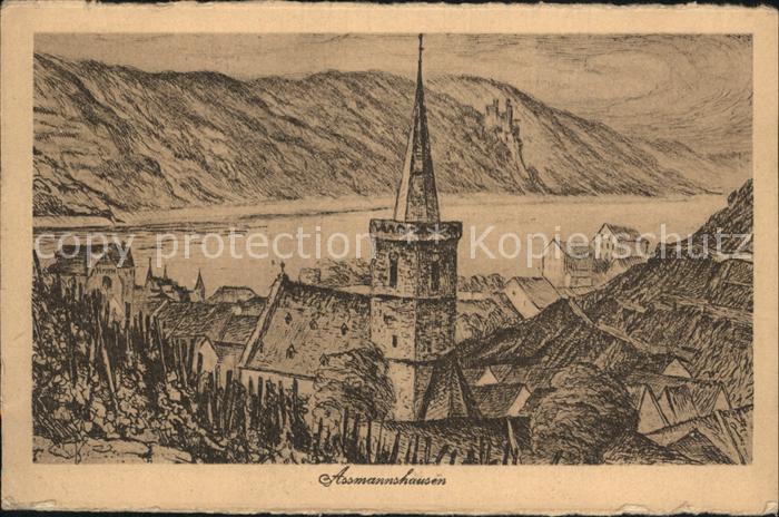 Assmannshausen Teilansicht Zeichnung