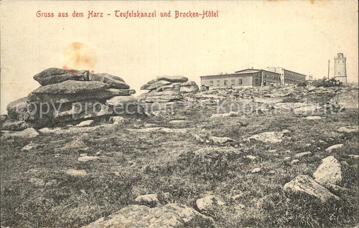 Brocken Harz Teufelskanzel und Brocken Hotel