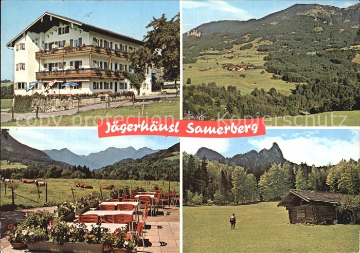Samerberg Gasthof und Pension Jaegerhaeusl Terrasse Blockhuette
