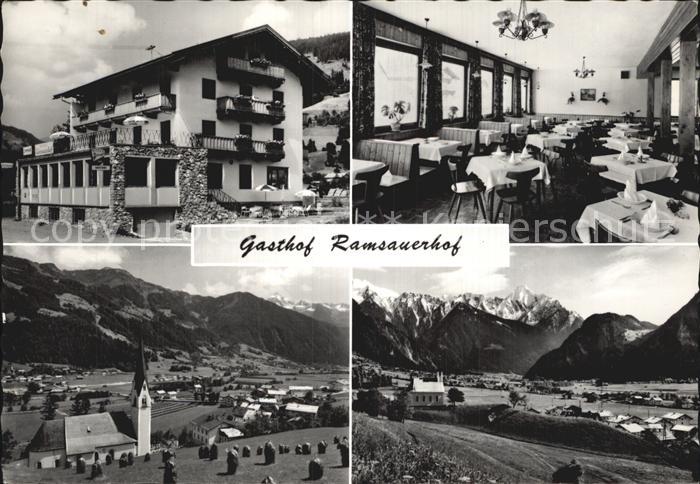 Hippach Gasthaus Pension Ramsauerhof Gastraum Panorama Kirche