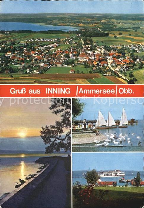 Inning Ammersee Fliegeraufnahme Seglerhafen Faehrschiff