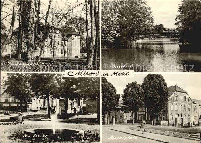 Mirow Feierabendheim Inselbruecke Markt Fontaene Marktplatz
