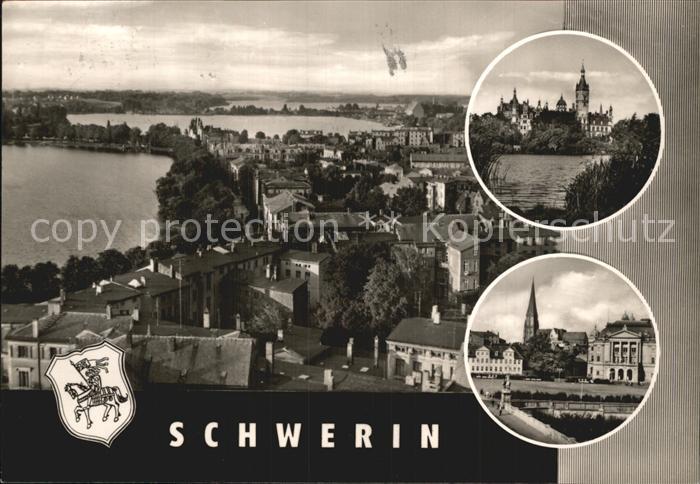 Schwerin Mecklenburg Stadtblick Schloss Theater