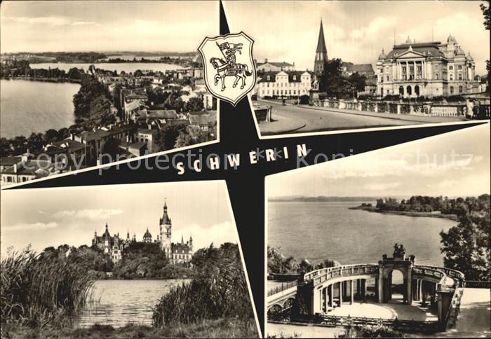 Schwerin Mecklenburg Ziegelsee Staatstheater Dom Paed Schule Schweriner See
