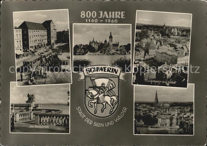 Schwerin Mecklenburg Leninplatz Am Burggarten Schloss Staatstheater Stadtblick