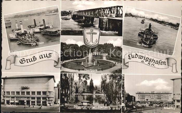 Ludwigshafen Rhein Rheinbruecke Ebertpark Pfalzbau
