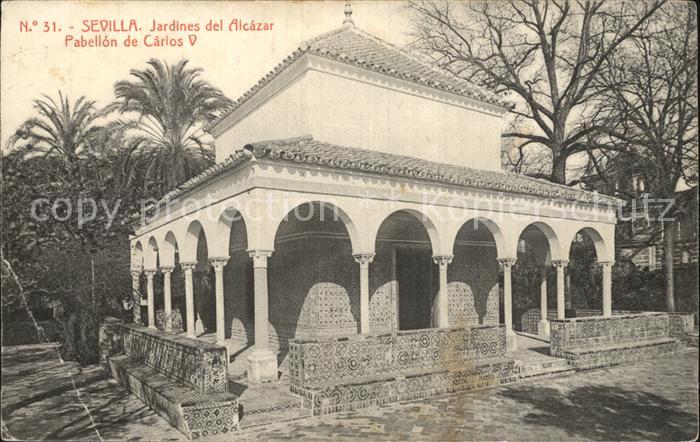 Sevilla Andalucia Jardines del Alcazar Pabellon de Carlos