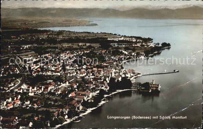 Langenargen Bodensee Fliegeraufnahme mit Schloss Montfort
