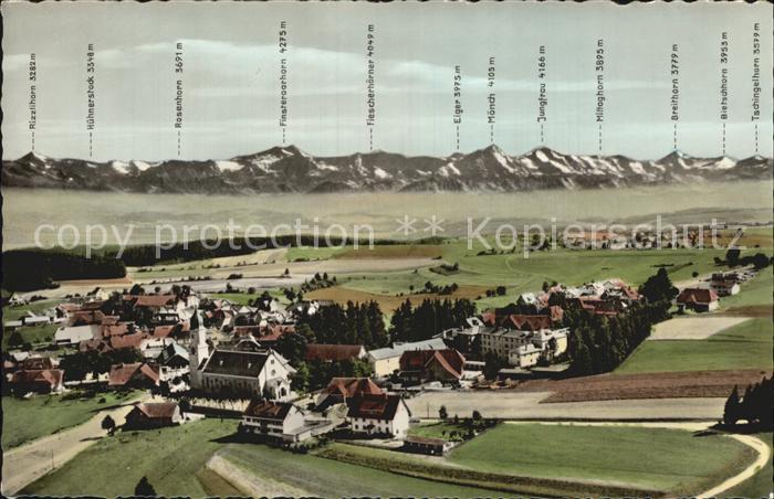 Hoechenschwand Schwarzwald BW Fliegeraufnahme mit Alpen