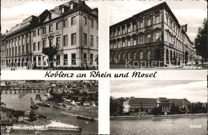 Koblenz Rhein Hauptpost Schloss Deutsches Eck Stadttheater