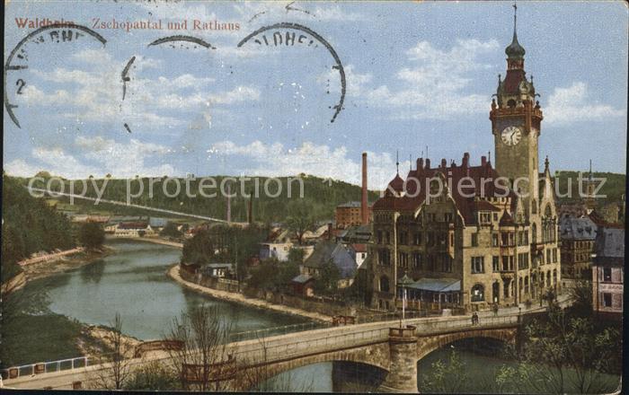 Waldheim Sachsen Zschopautal und Rathaus