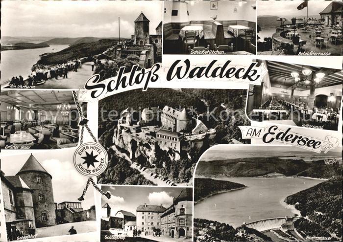 Waldeck Edersee Uhrturm Schlossterrasse Sperrmauer Schloss