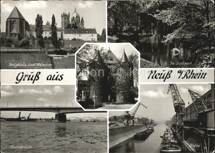 Neuss Zeughaus Muenster Rheinbruecke Hafen Obertor