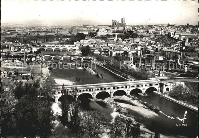 Beziers Fliegeraufnahme 4 Ponts et la Cathedral