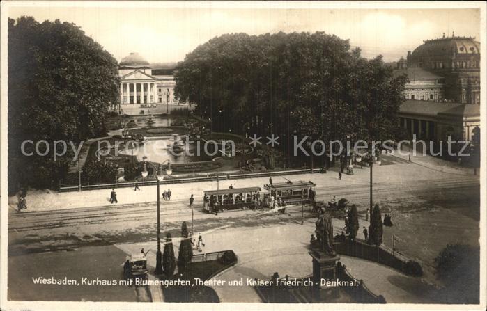 Strassenbahn Wiesbade Kurhaus Blumengarten Theater K