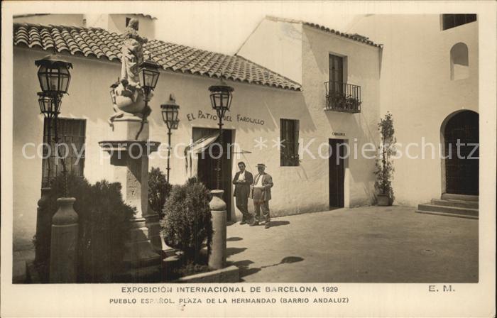 Exposicion Internacional Barcelona 1929 Pueblo Espanol Plaza de la Hermandad