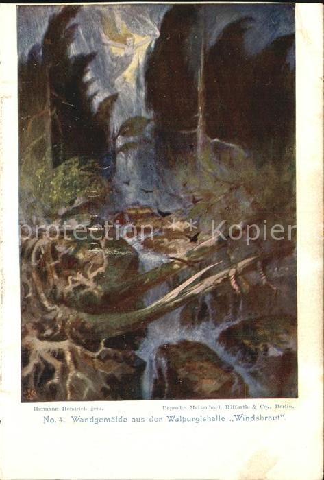 Kuenstlerkarte Hermann Hendrich Windsbraut