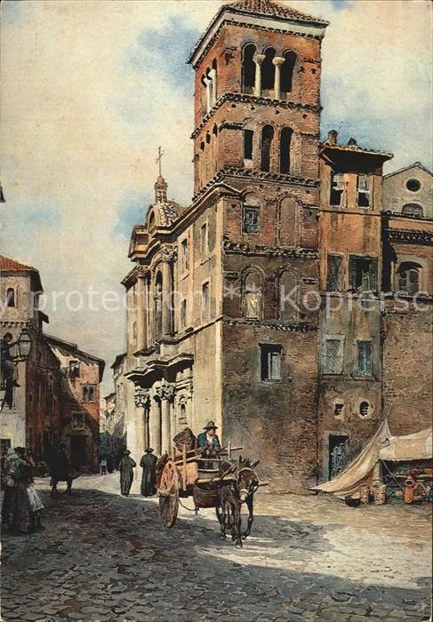 Kuenstlerkarte E. Roesler Franz Maria in Monticelli Roma Sparita