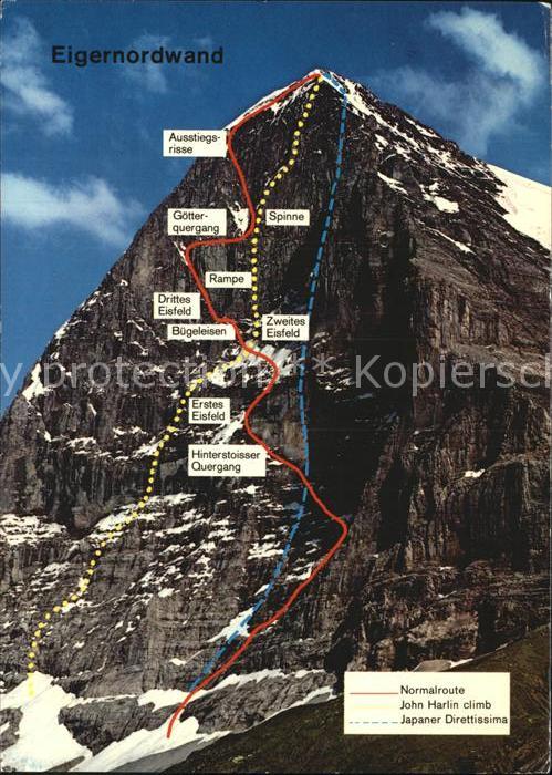 Bergsteigen Klettern Eigernordwand Normalroute