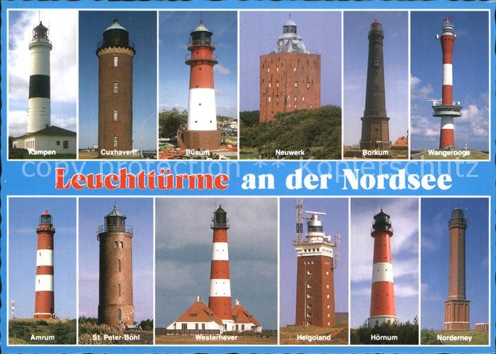 Leuchtturm Lighthouse Nordsee Kampen Westerheber Hoernum Neuwerk Armrum