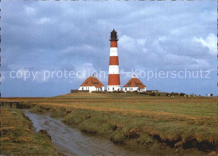 Leuchtturm Lighthouse Westerhever Landschaft Eiderstedt