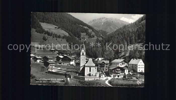 Kals Grossglockner Ortsansicht mt Kirche Hoehenluftkurort