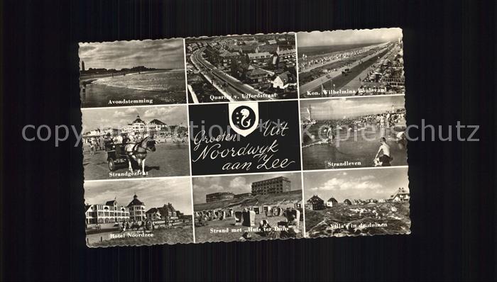 Noordwijk aan Zee  Avondstemming Uffordstraat Kon Wilhelmina Boulevard Strandlev