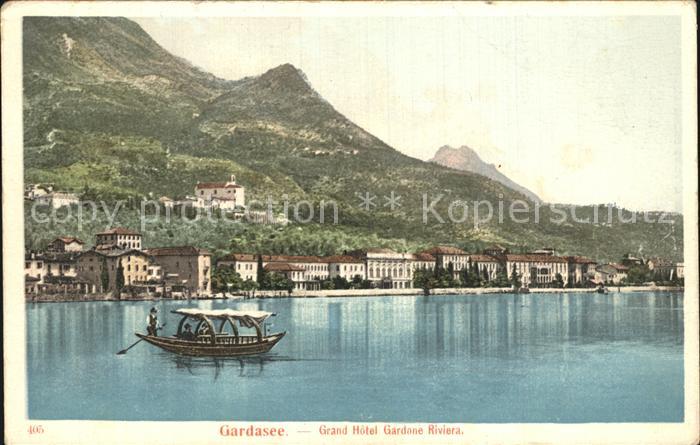 Gardone Garda Ansicht vom Gardasee aus Boot