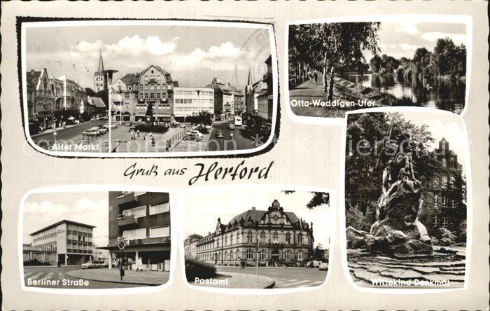 Herford Alter Markt Otto Weddigen Ufer Wittekind Ufer Postamt Berliner Strasse