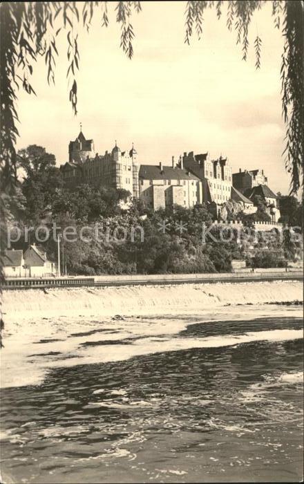 Bernburg Saale Blick zum Schloss vom Rosenhag aus
