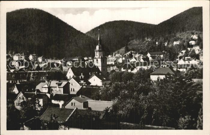 Friedrichroda Ortsansicht mit Kirche