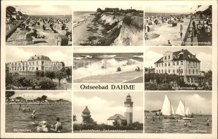 Dahme Ostseebad Strand Hohes Ufer Promenade Hotel Segelboote Leuchtfeuer Dahmesh