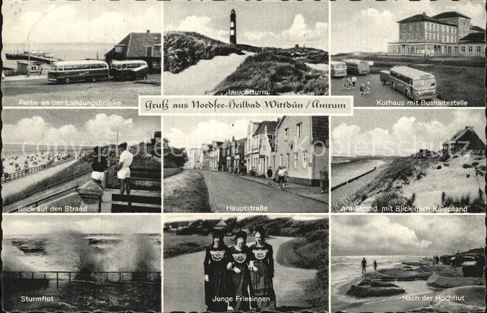 Wittduen Amrum Landungsbruecke Leuchtturm Kurhaus Bushaltestelle Strand Kniepsan