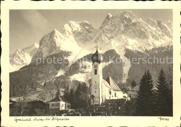 Grainau Kirche Zugspitze Wettersteingebirge