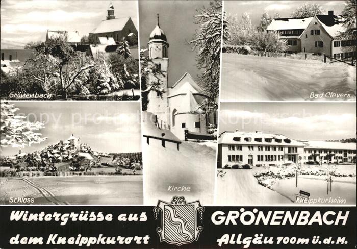 Groenenbach Bad Winterpanorama Schloss Kirche Kneippkurheim Bad Clevers